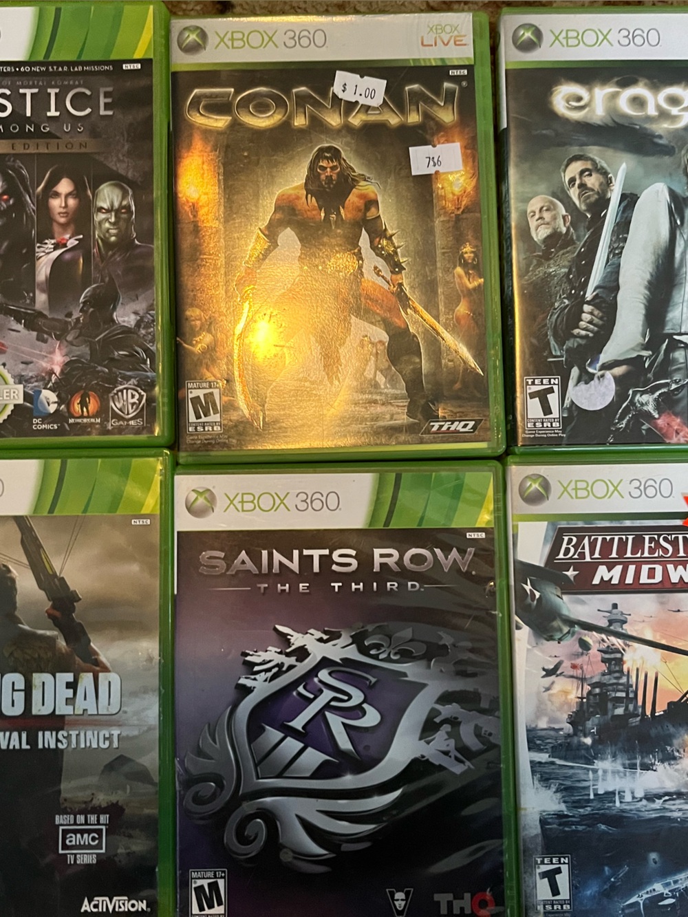 Eragon, Conan, Injustice Gods Among Us, Saints Row The Third Xbox 360 lot bundle